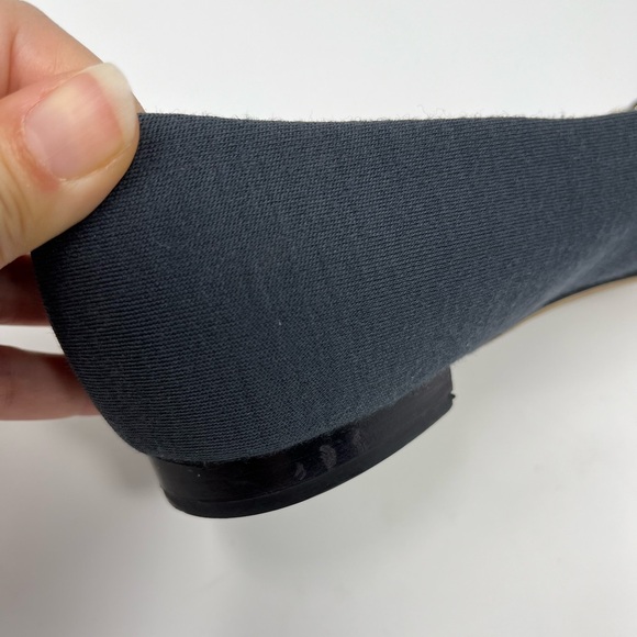 Chanel CC Chain Two Tone Cap Toe Ballet Ballerina Flats Navy Blue Black 37 7 6.5 - Picture 12 of 13